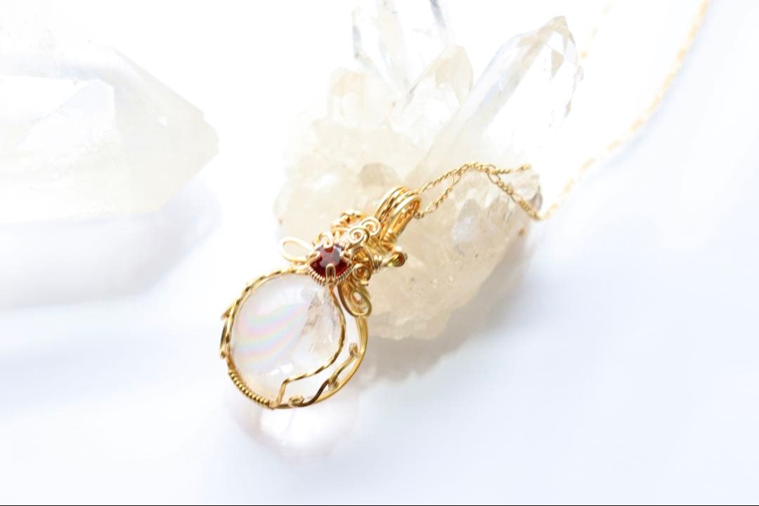 まこページ︎︎⟡アイリスクォーツ/ワイヤージュエリーネックレス︎︎⟡オーダー￼