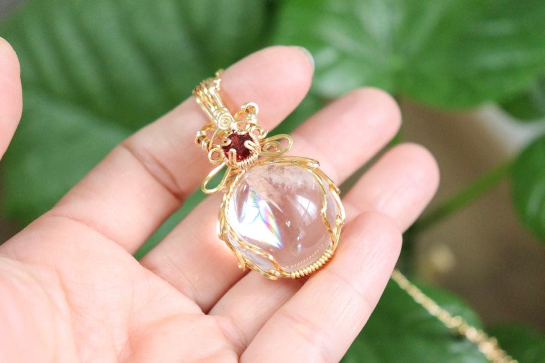 まこページ︎︎⟡アイリスクォーツ/ワイヤージュエリーネックレス︎︎⟡オーダー￼