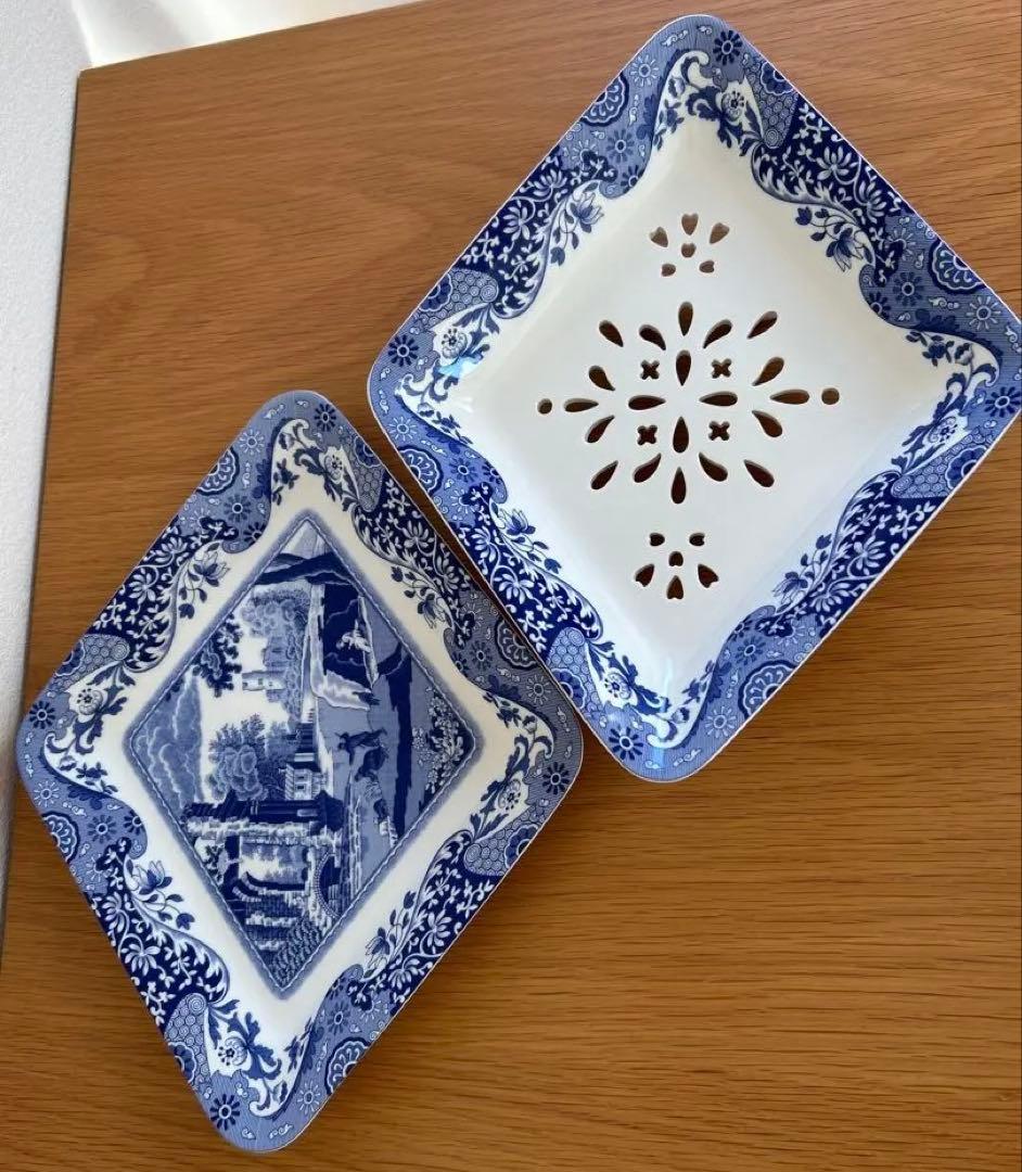 【美品】spode ブルーイタリアン フルーツコランダー　200周年記念