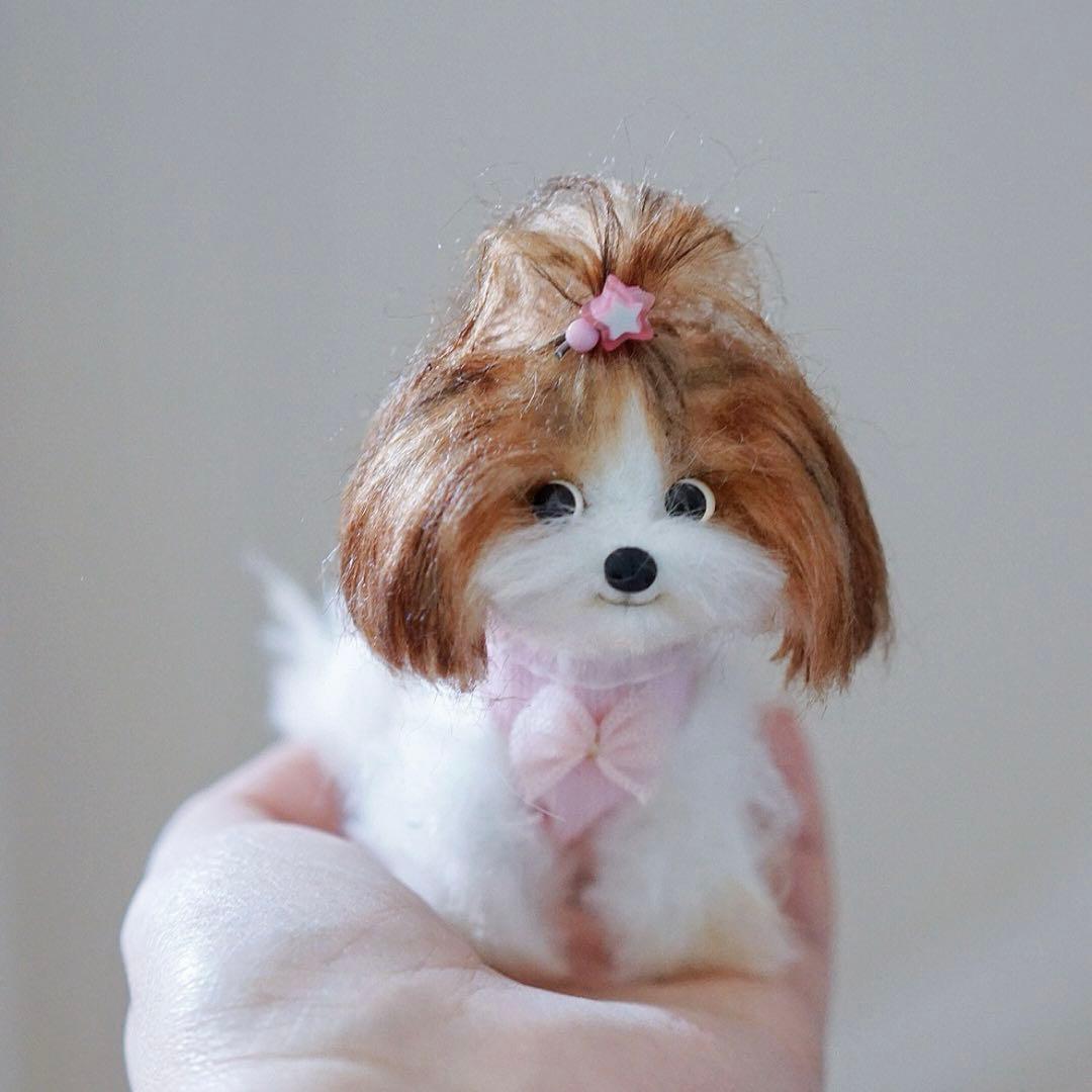 手のひらぬいぐるみ シーズーちゃん アーティストベア 海外作家様 ハンドメイド