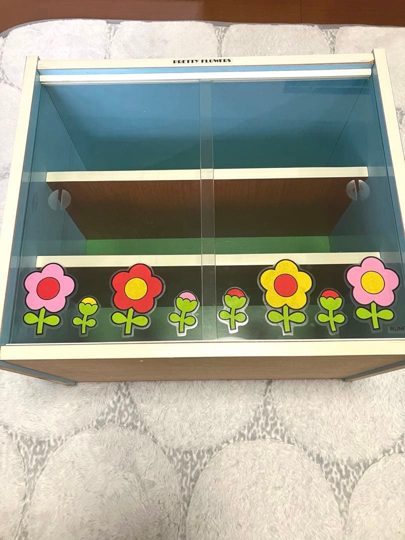 昭和レトロ レトロポップ 食器棚 ガラスケース 当時物 花柄 内藤ルネ