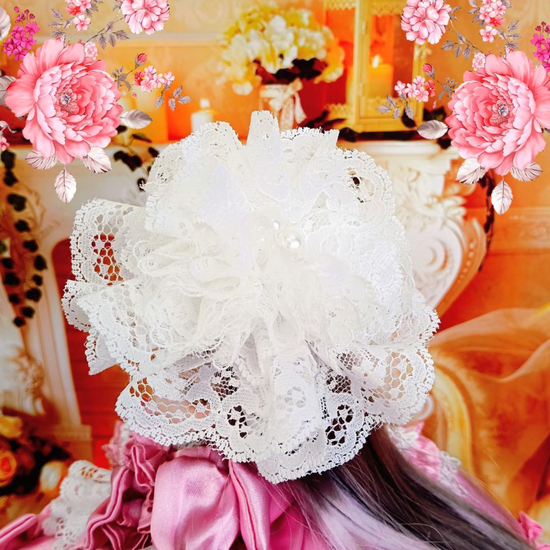 みこ　リカちゃんサイズ　ピンク　リボンのロココ調ドレス　手作り　ドール服