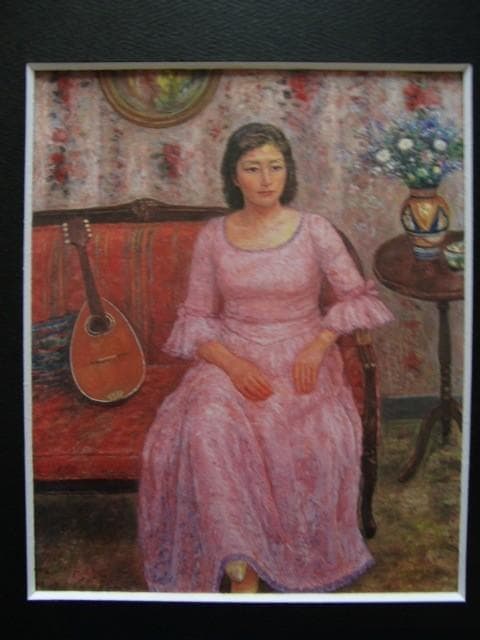 斎藤 秀夫 【午後のひととき】 希少画集画、状態良好、新品高級額装付