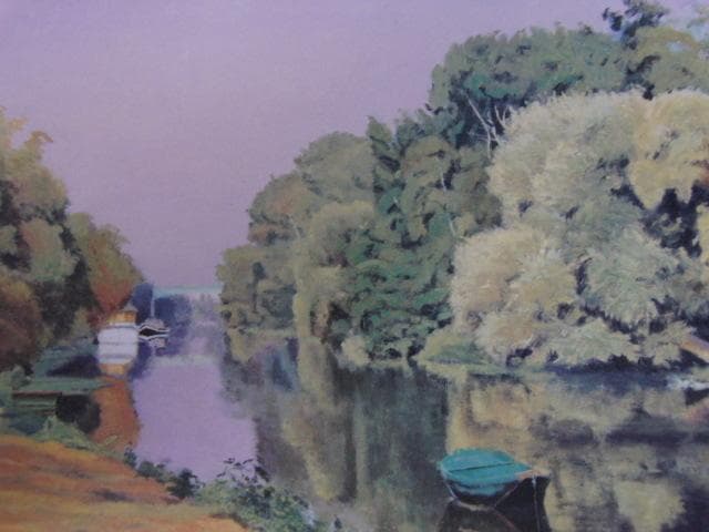 谷内こうた、【ウール川】、希少な額装用画集画、新品高級額 額装付