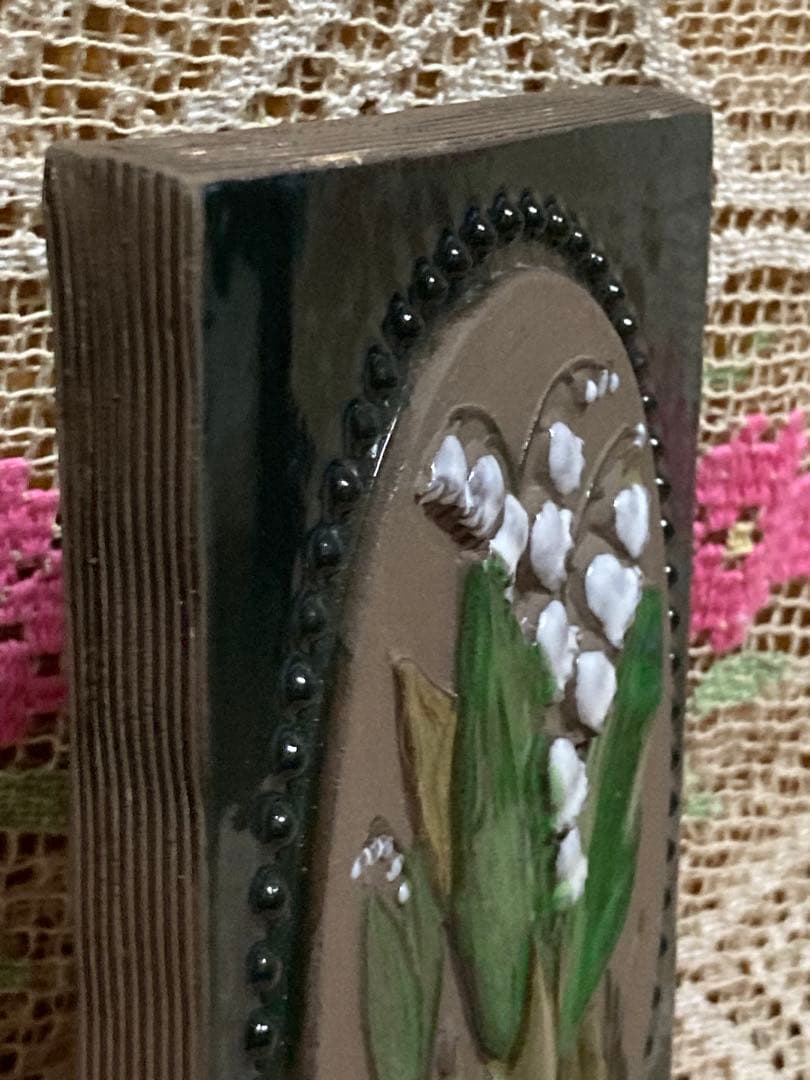 《ヴィンテージ 》ジイガントフタ スウェーデン北欧 【スズラン陶板】壁飾り