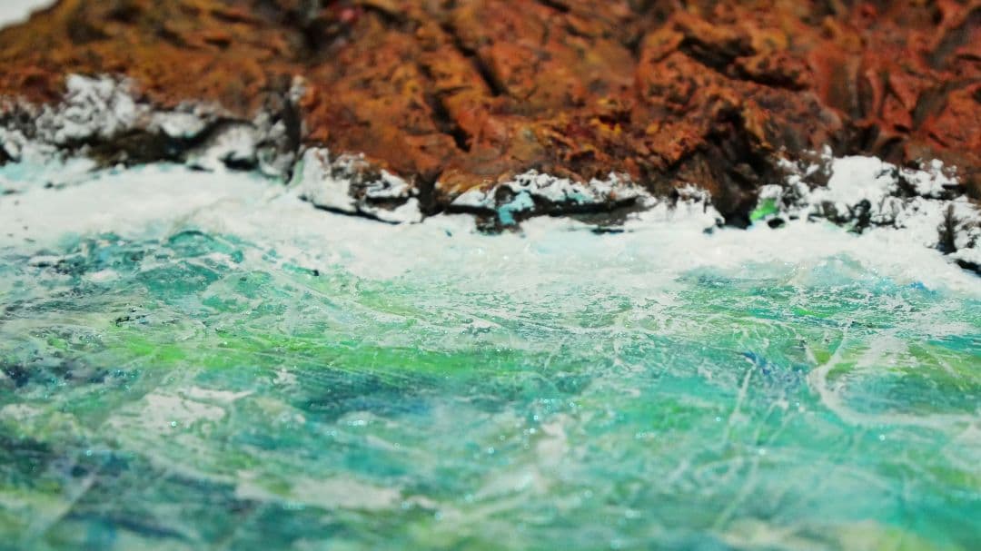 油絵 絵画 【岩場の海】