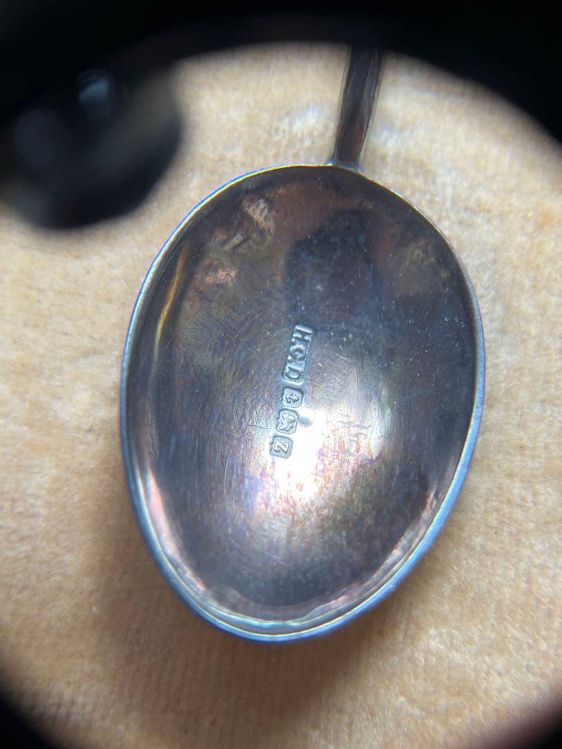 英国製　エナメル珈琲スプーン 6本 銀製 アンティーク バーミンガム 925