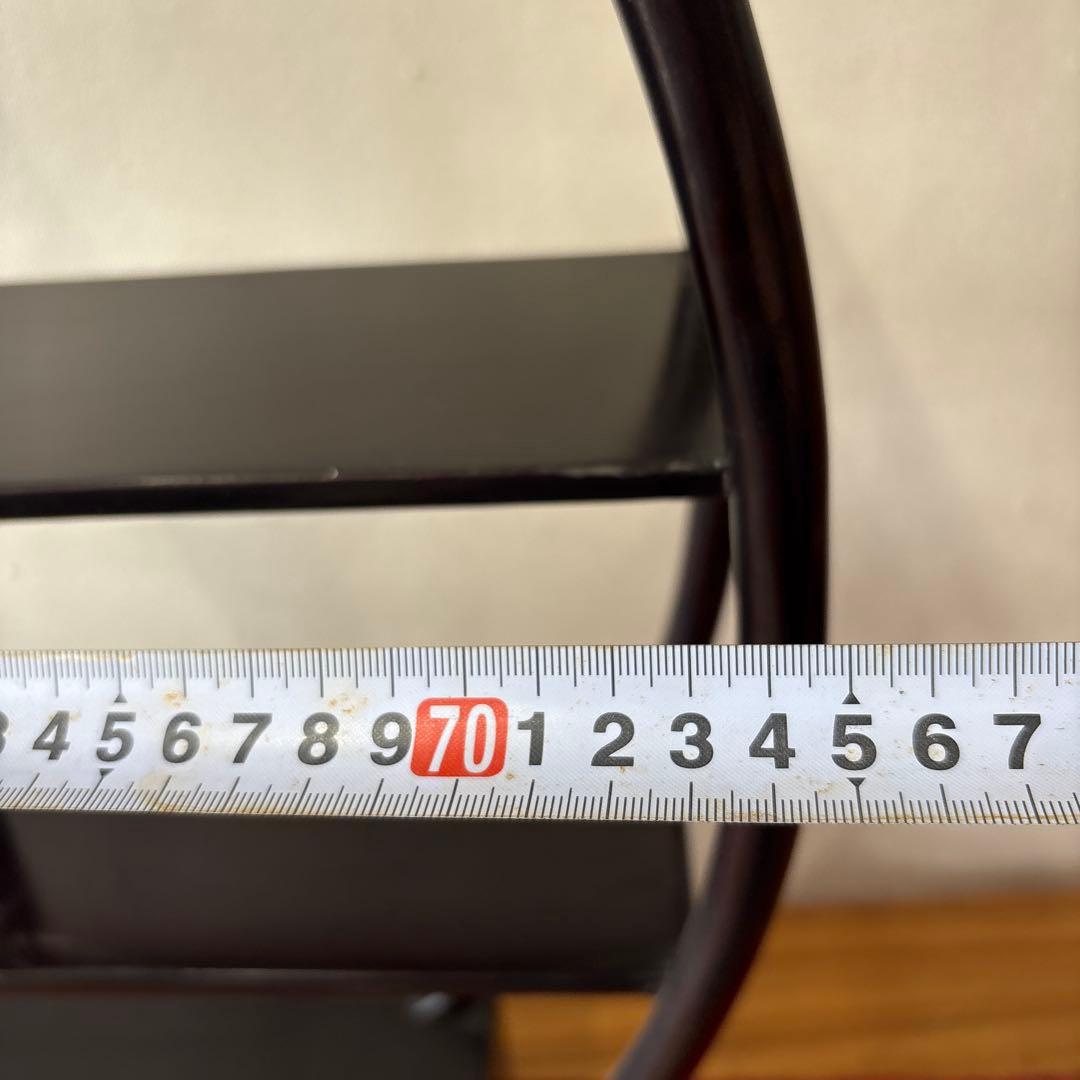 円形木製オープンシェルフ 引き出し付き