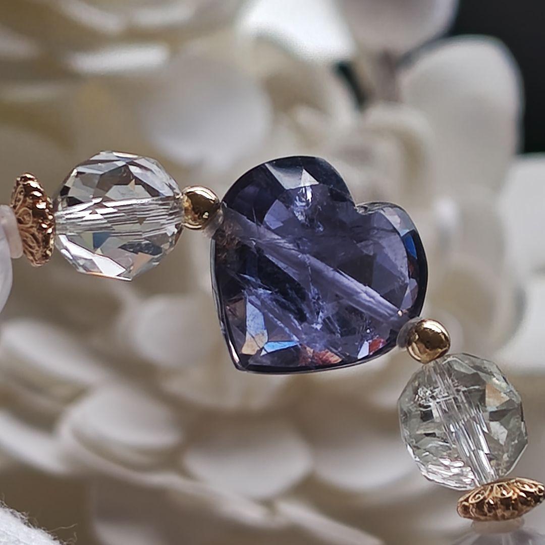 みゆ様♡専用です♡新作♡水ブレス✩宝石質アイオライト♡オーソクレース、グリーンア