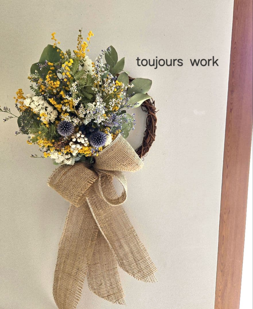 ミモザリース◇ナチュラル◇花束リース