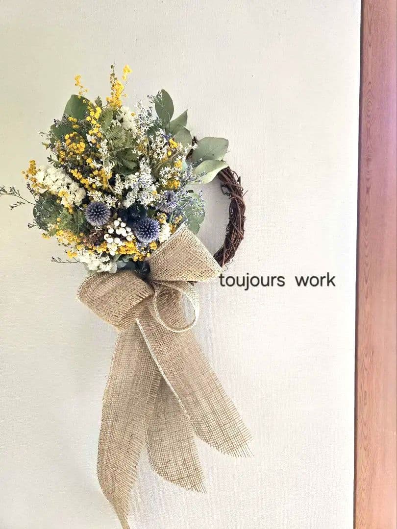 ミモザリース◇ナチュラル◇花束リース