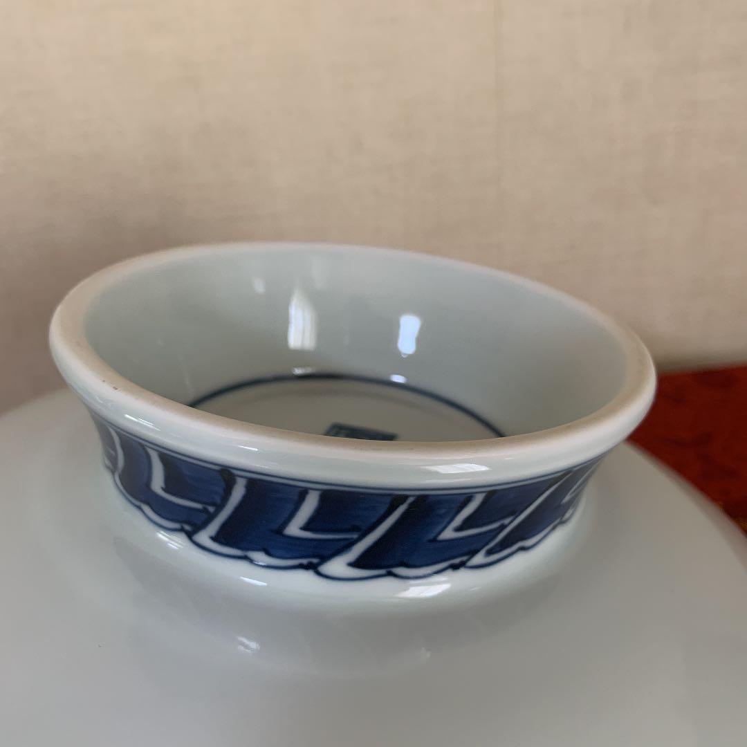 三川内焼平戸松山窯ねじり祥瑞文高台菓子鉢