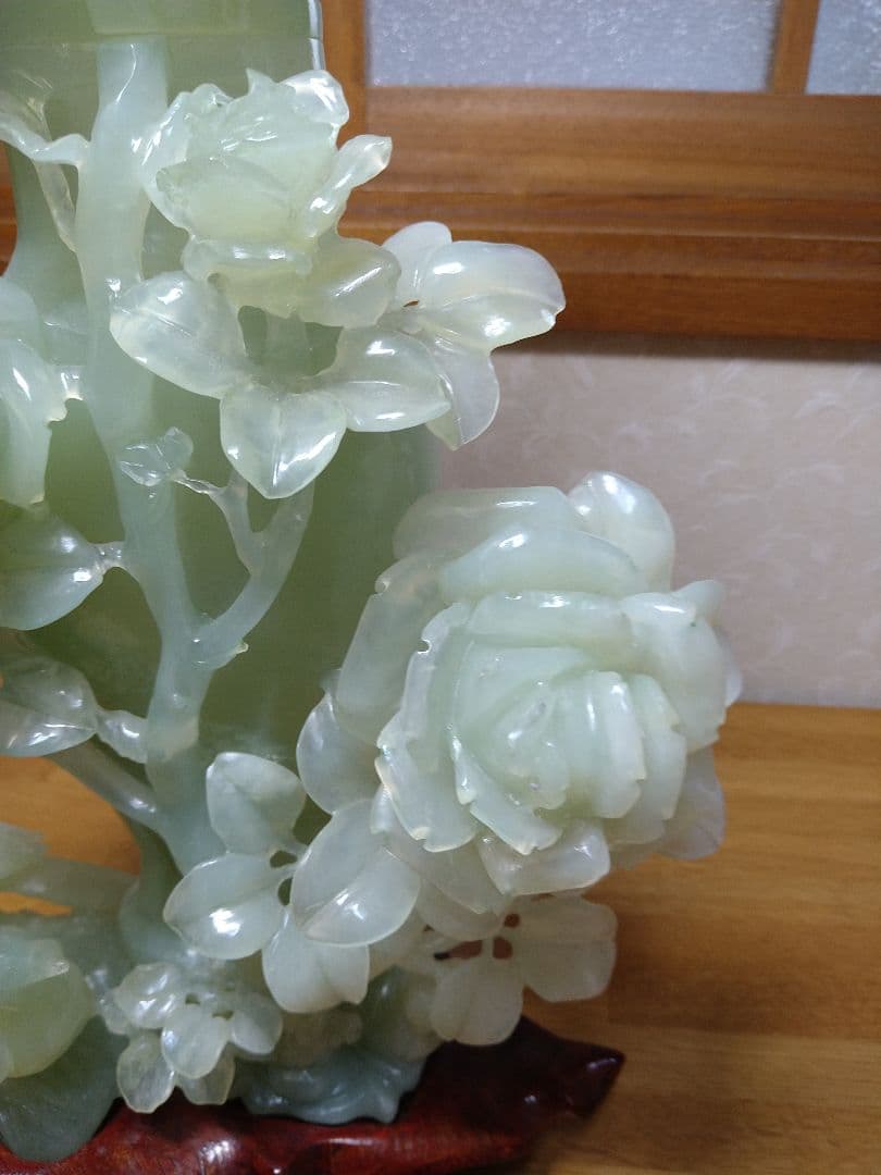 中国翡翠　軟玉　岫玉　香炉　彫刻