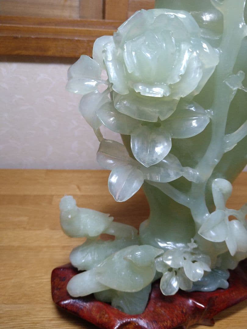 中国翡翠　軟玉　岫玉　香炉　彫刻