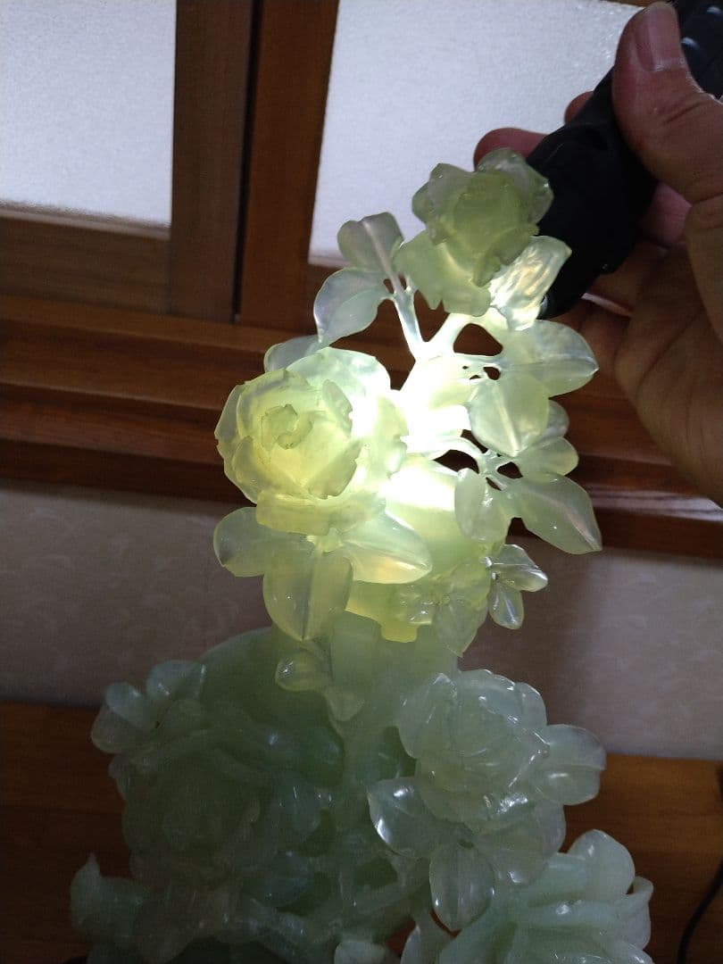 中国翡翠　軟玉　岫玉　香炉　彫刻