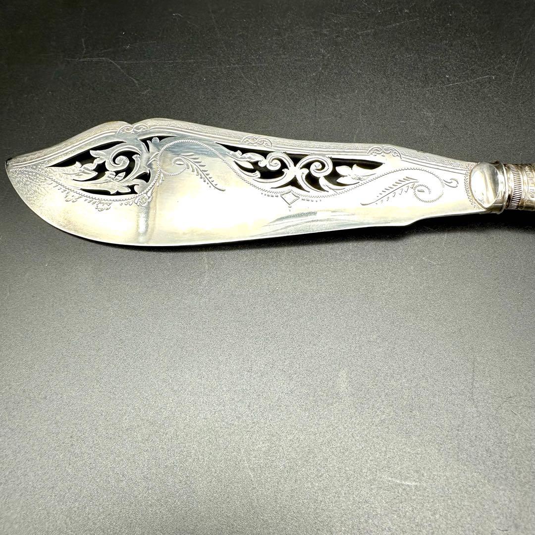 【セール】純銀継手 白蝶貝マザーオブパールハンドル サービングナイフ&フォーク