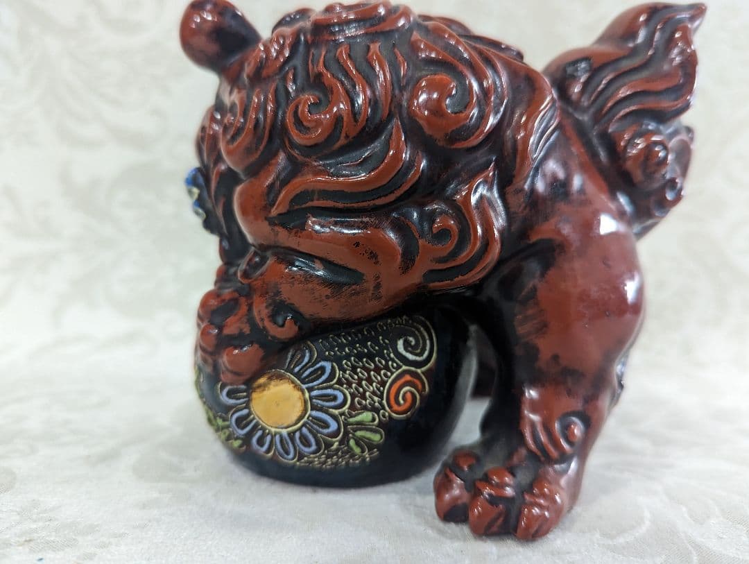 【九谷焼】運気上昇　金彩 玉乗り 駒 獅子 狛犬 開運 縁起物 置物