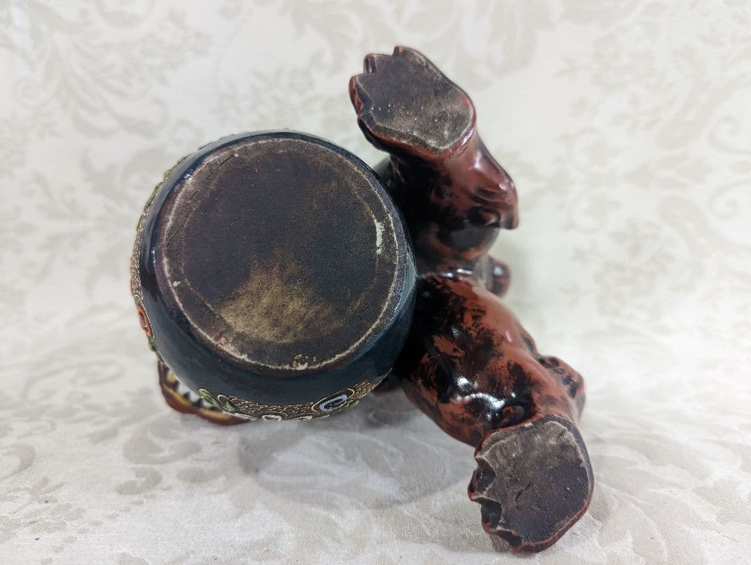 【九谷焼】運気上昇　金彩 玉乗り 駒 獅子 狛犬 開運 縁起物 置物