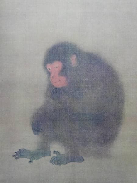 毛松、猿図（申）、希少画集画、新品高級額・額装付、大判、状態良好