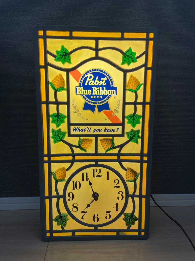 【１点もの】パブストブルーリボン　時計　ネオンライト　看板