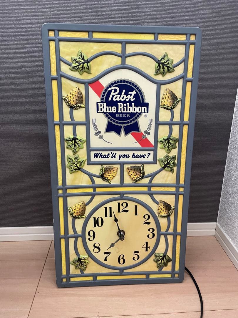 【１点もの】パブストブルーリボン　時計　ネオンライト　看板