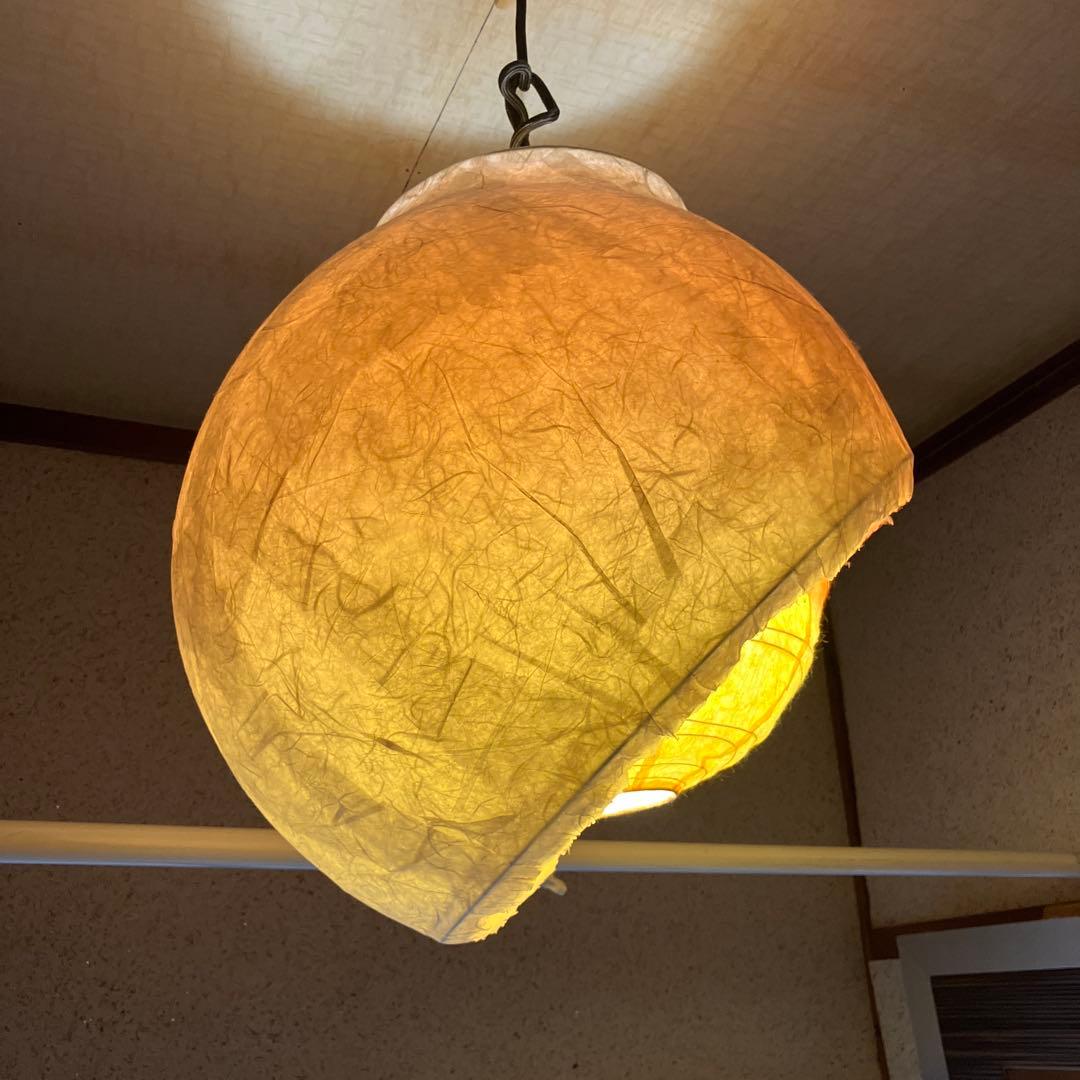 【中古】美濃和紙　月のあかり　和風　ちょうちんボール型照明