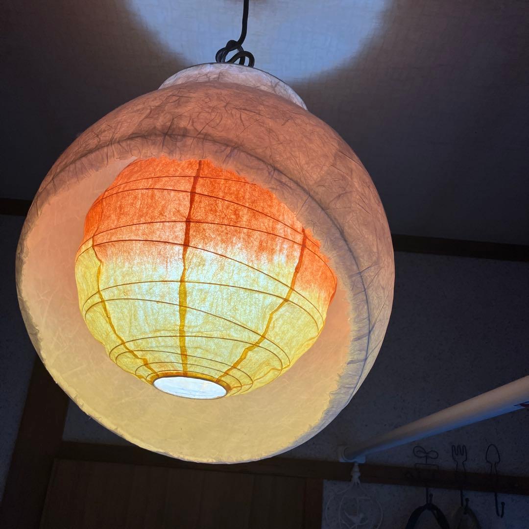 【中古】美濃和紙　月のあかり　和風　ちょうちんボール型照明