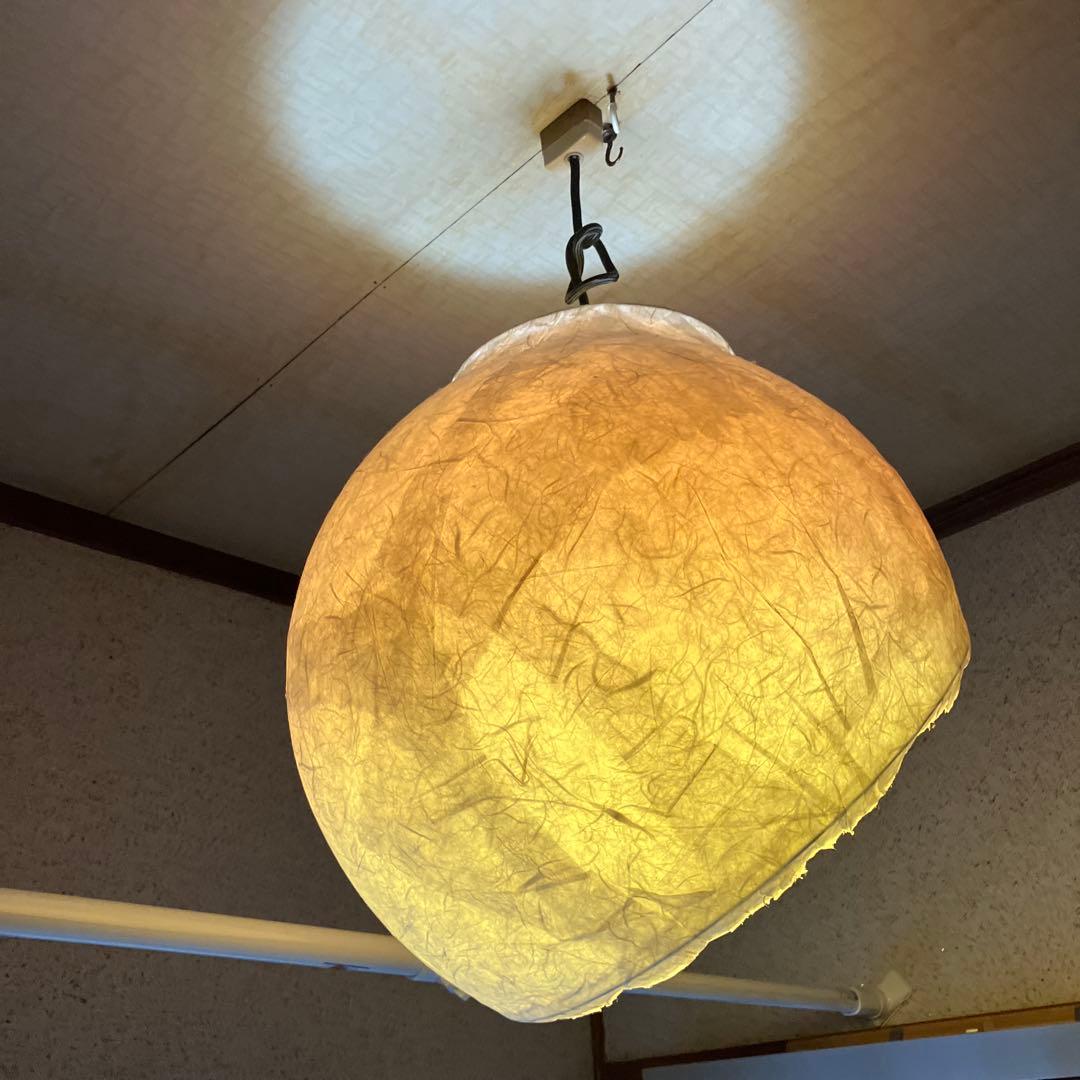 【中古】美濃和紙　月のあかり　和風　ちょうちんボール型照明