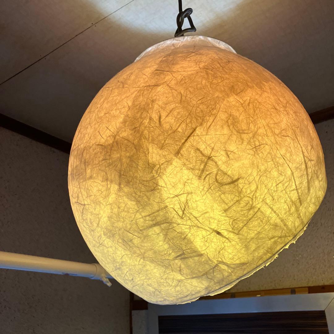 【中古】美濃和紙　月のあかり　和風　ちょうちんボール型照明