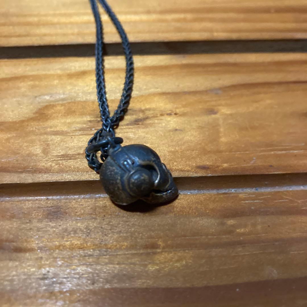 【希少品】OVER THE STRIPES ネックレス〈スカル〉 専用ケース付き