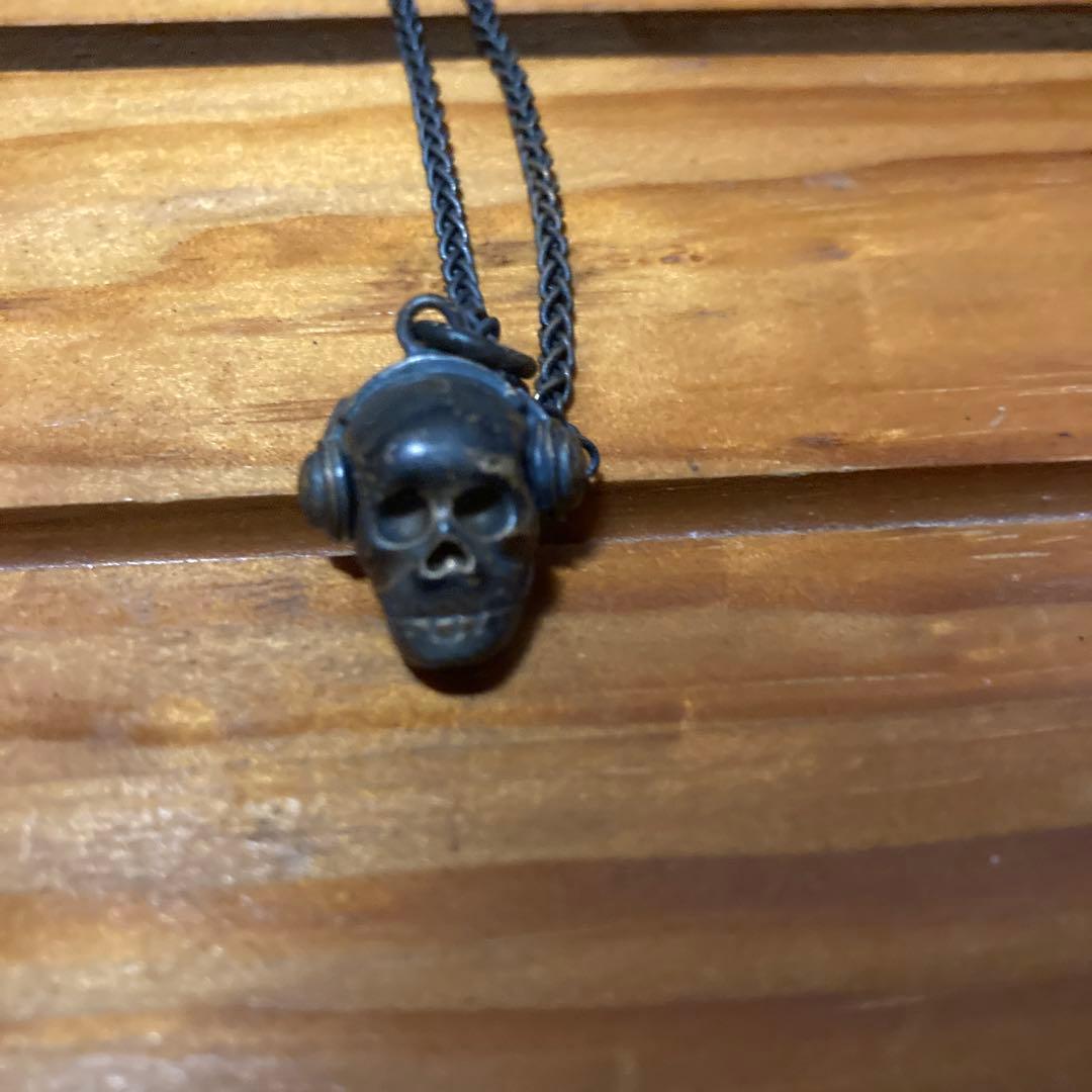 【希少品】OVER THE STRIPES ネックレス〈スカル〉 専用ケース付き