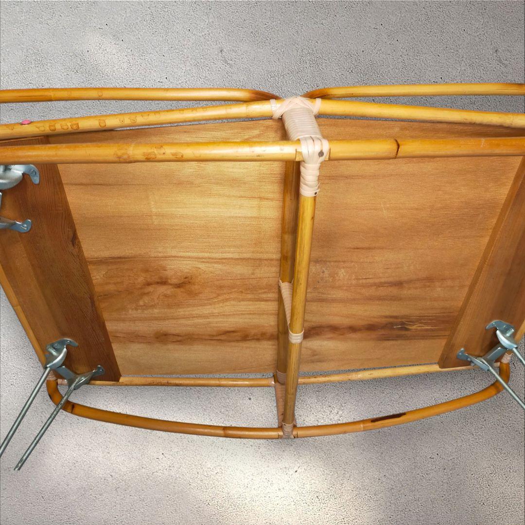 【レトロ】❀ラタン ❀ベビーベッドゆりかご❀ キャスター付き