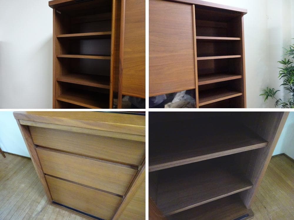 マヨネーズ　カリモク家具　引き戸　キッチンボード　食器棚　　幅101センチ