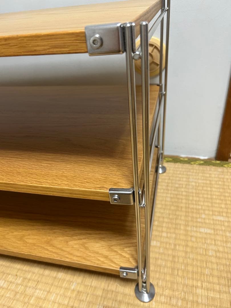 【廃盤希少】ステンレスユニットシェルフ 木棚3段 幅86× 奥行41× 高さ46