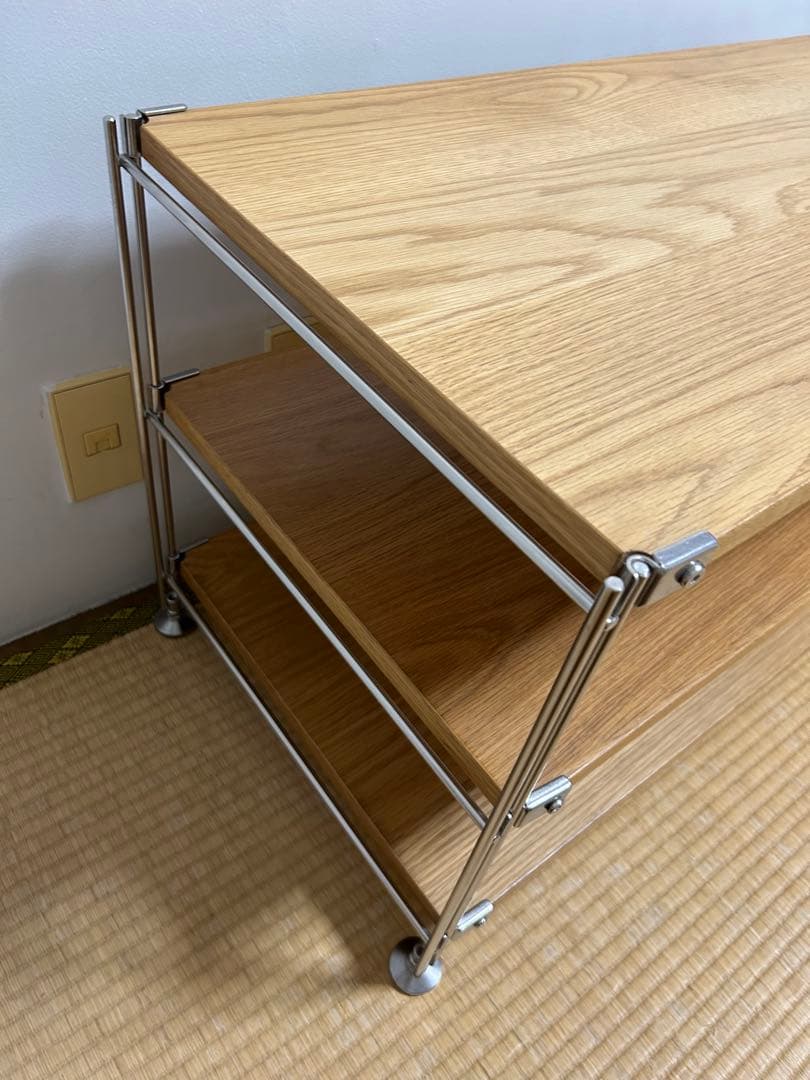 【廃盤希少】ステンレスユニットシェルフ 木棚3段 幅86× 奥行41× 高さ46