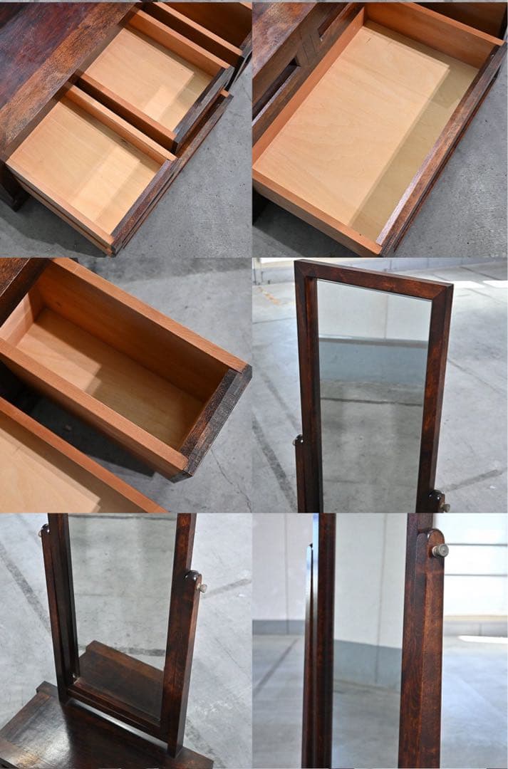 松本民芸家具 ドレッサー ミズメザクラ 無垢材 鏡台 引き出し 4杯 収納棚