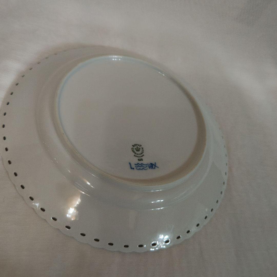 未使用 ロイヤルコペンハーゲン グリーンフルーテッド フルレース 24.5cm