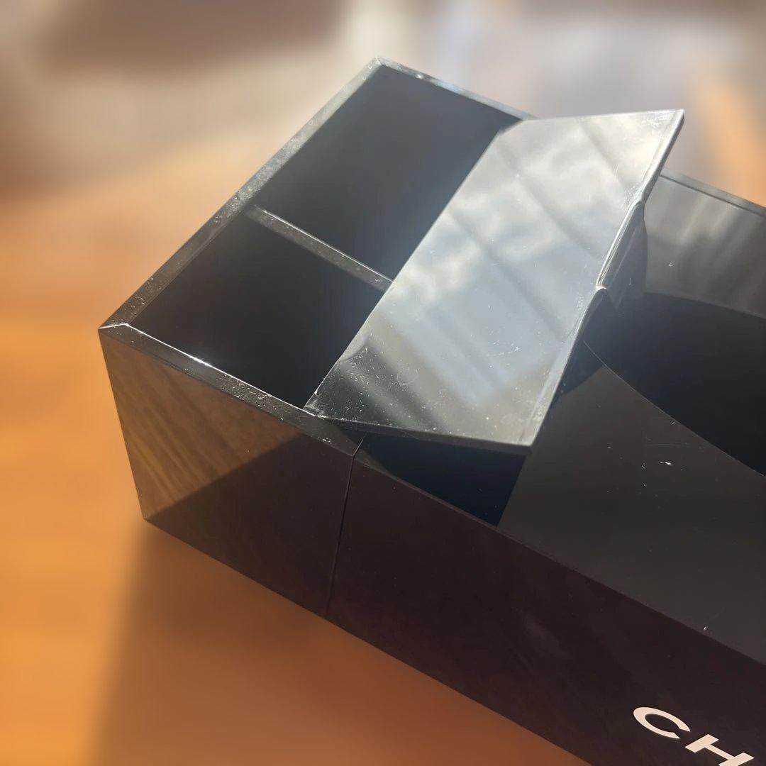 CHANEL 黒 ティッシュボックス　アクリル　ノベルティ　インテリア