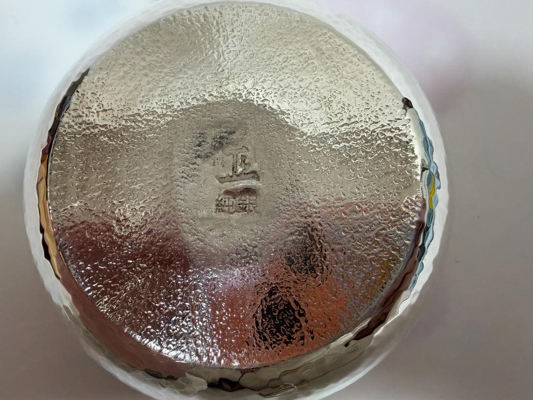 純銀製 丸形 鎚目 玉石摘 急須 銀瓶 煎茶道具 - メルカリ