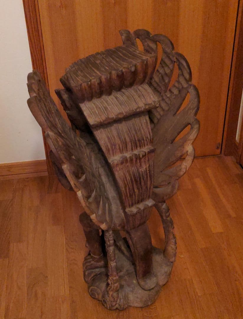 ガルーダ 木製 木彫り 置物 魔除け 神鳥　インドネシア　大型