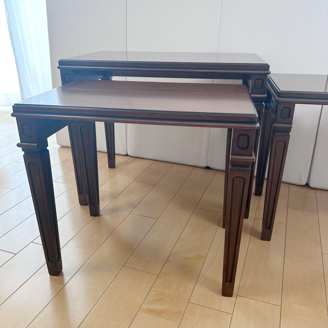 【極希少】　マルニ　地中海ロイヤル　ネストテーブル　3点　天然木　maruni