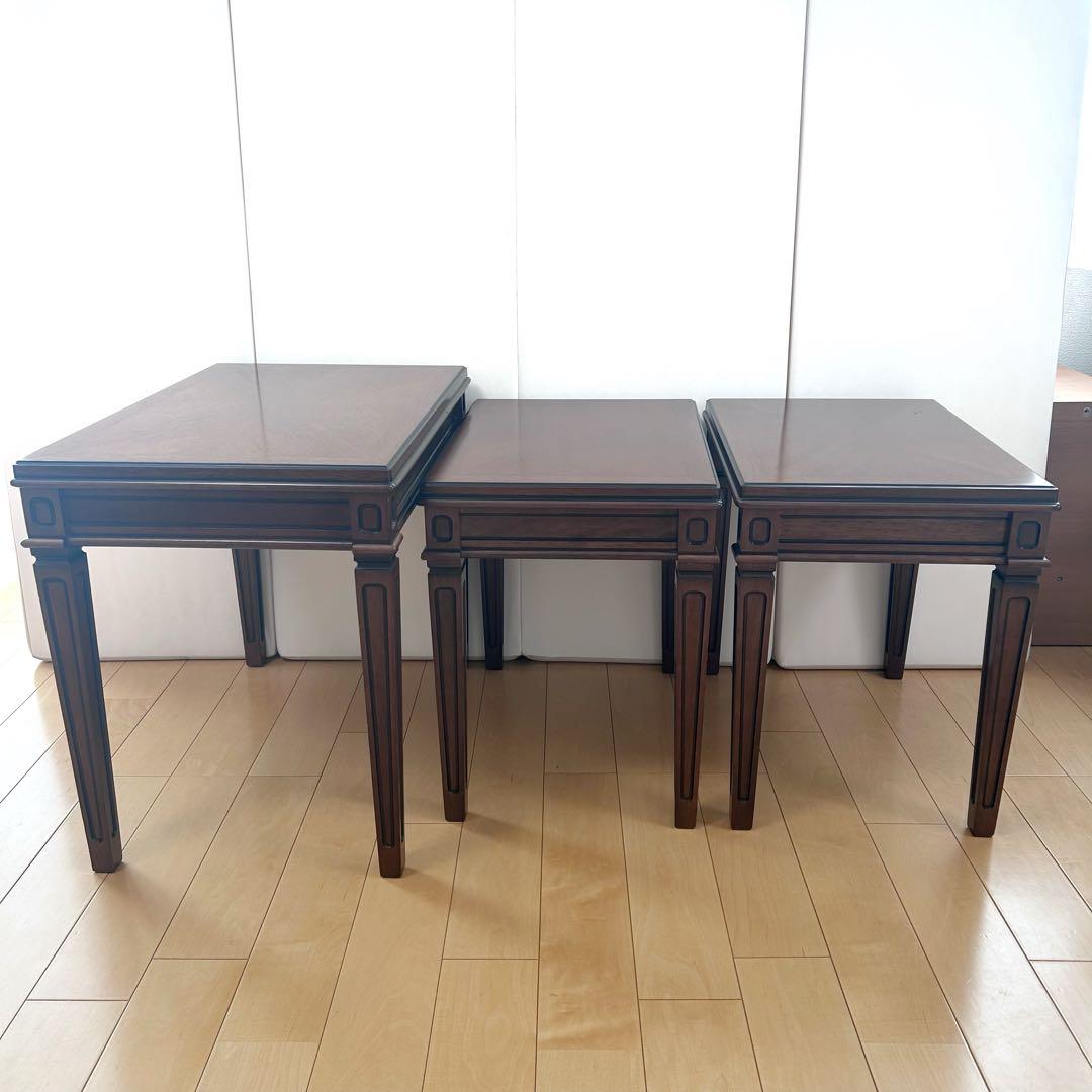 【極希少】　マルニ　地中海ロイヤル　ネストテーブル　3点　天然木　maruni