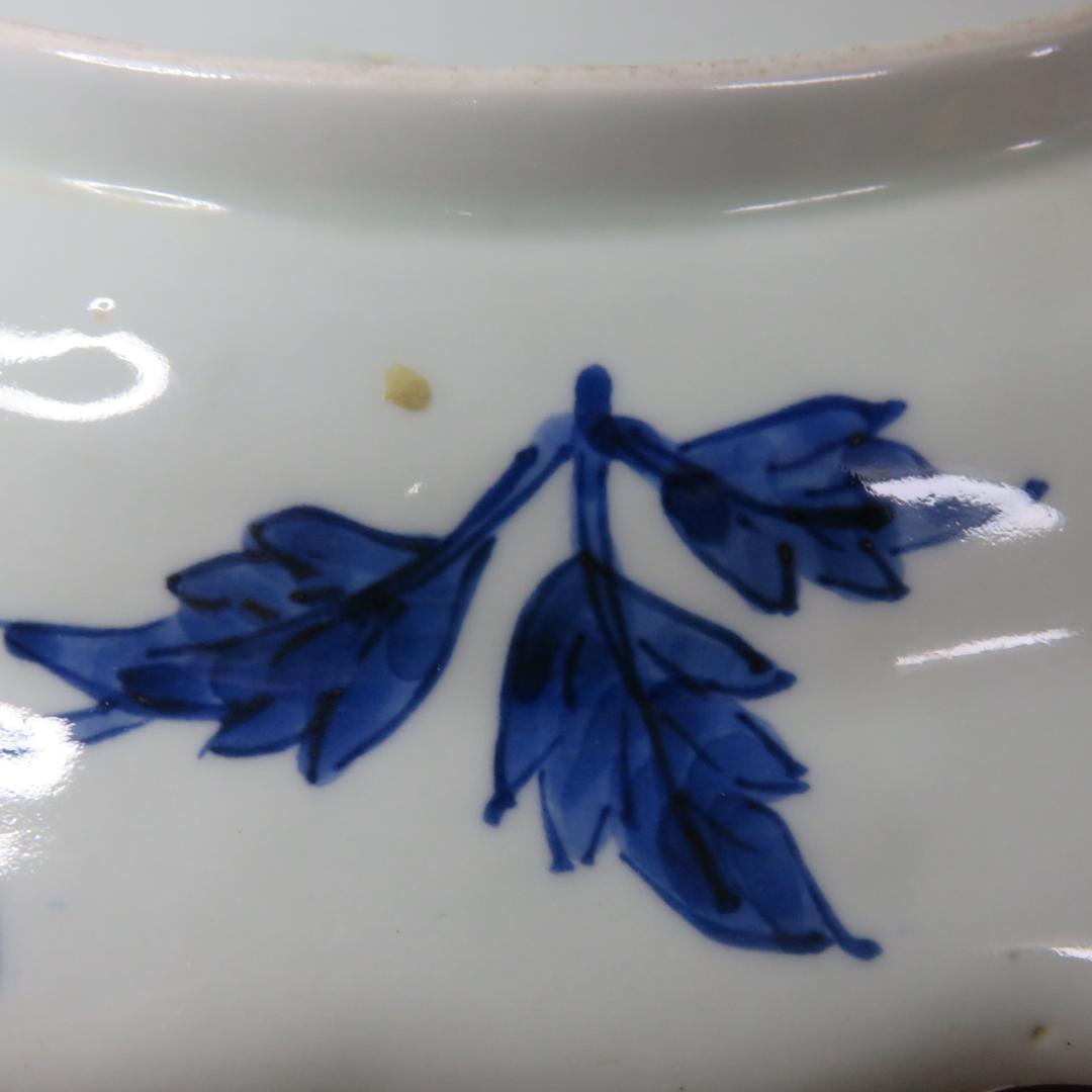 古伊万里 大皿 欠け 変形皿 山水 菊 牡丹 波文 染付 - メルカリ