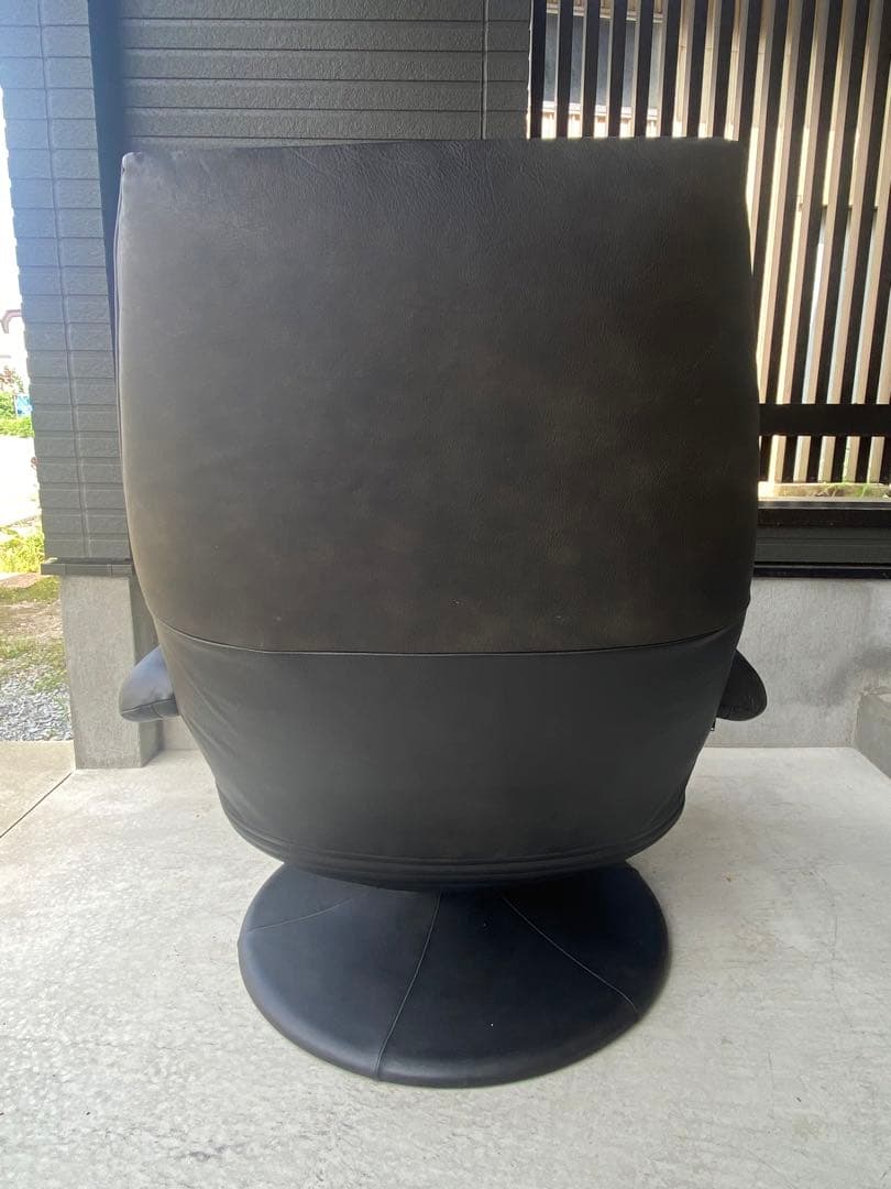 自宅保管品 maruni / マルニ リクライニングチェア 本革 レザー 黒