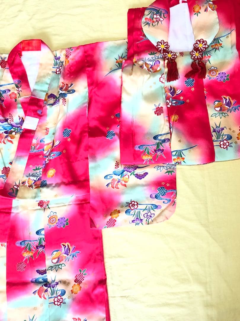 ３歳　女の子　七五三　子供　着物　7点　セット　ピンク