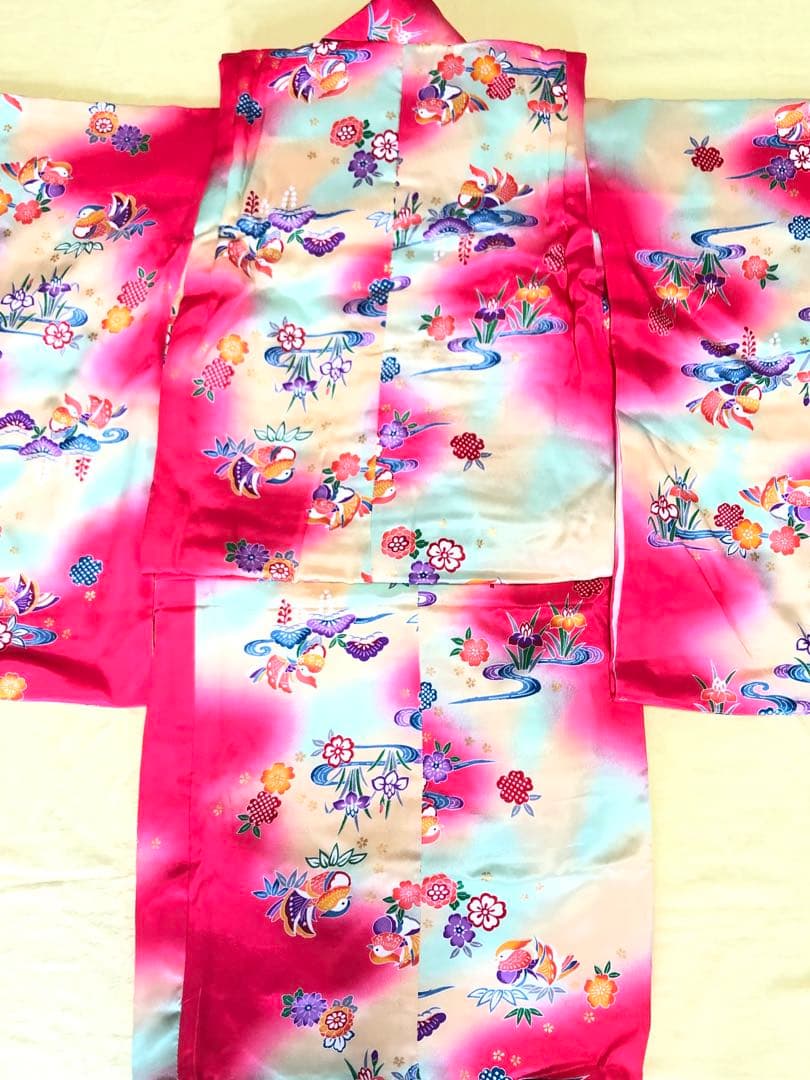 ３歳　女の子　七五三　子供　着物　7点　セット　ピンク