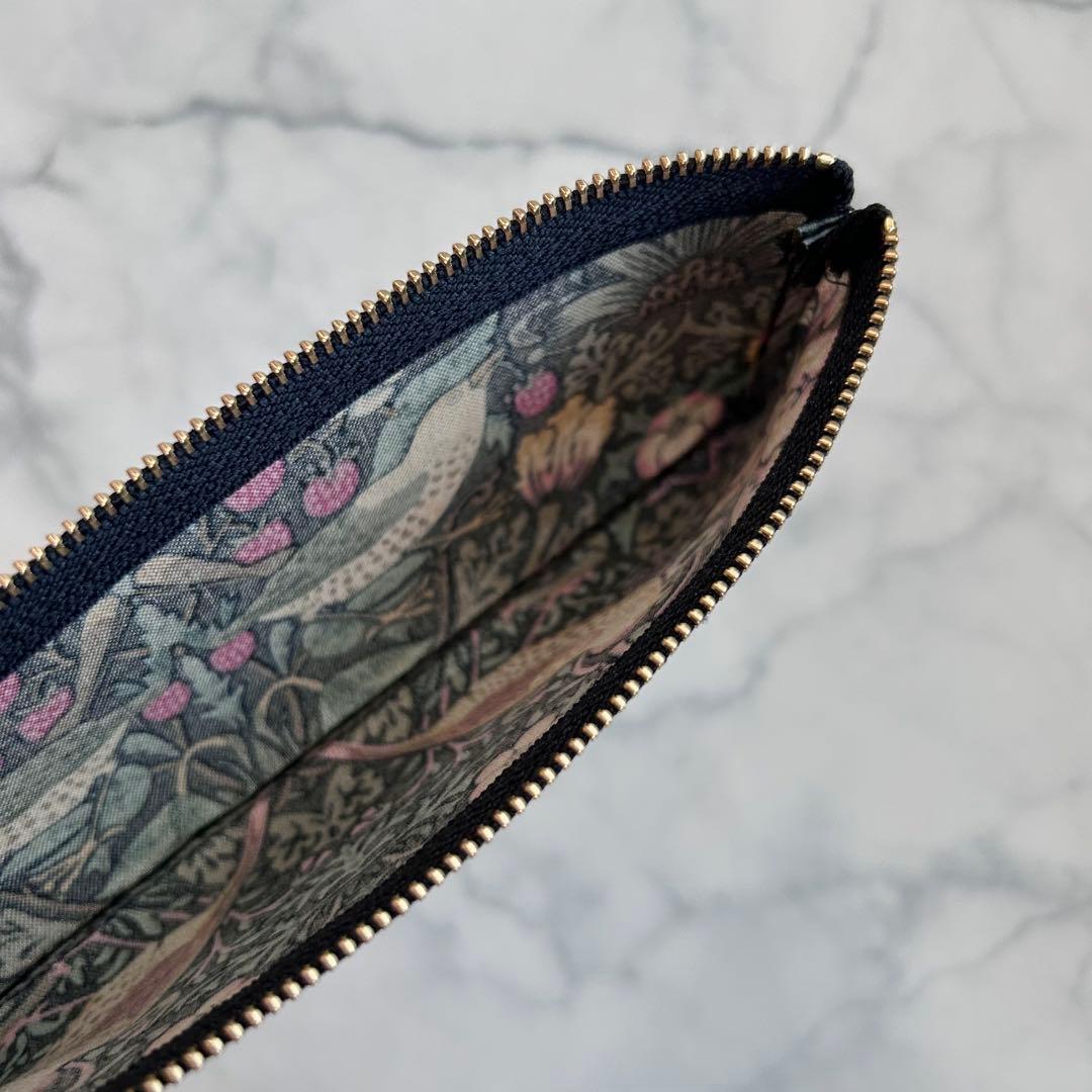 ウィリアムモリス　いちご泥棒 ブラック　ペンケース 歯ブラシポーチ　ハンドメイド