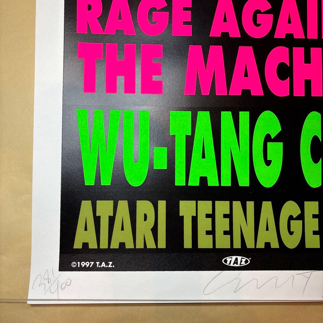 TAZ RAGE AGAINST THE MACHINEシルクスクリーンポスター
