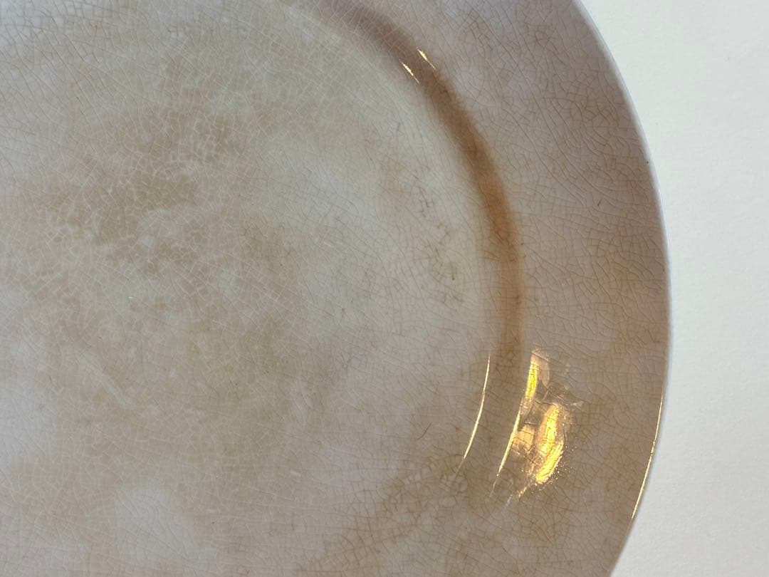 フランスアンティーク サーギュミヌ窯 美しい白いお皿-B 22.5cm