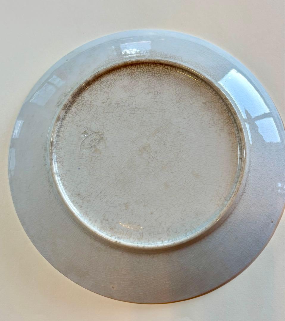 フランスアンティーク サーギュミヌ窯 美しい白いお皿-B 22.5cm